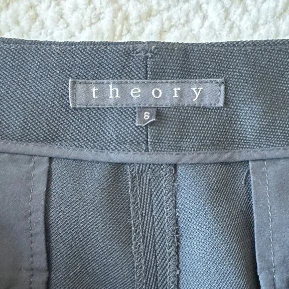 Theory Women's Wool Black Straight Leg Pants Size 6 - Picture 2 of 13